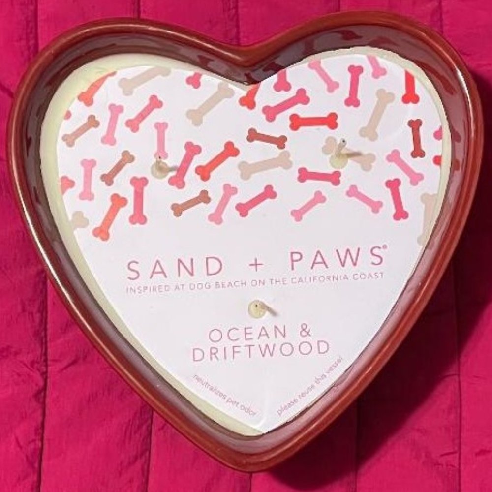 HUGE 21 OZ / OUNCE SAND + PAWS ~ OCEAN & DRIFTWOOD CANDLE NEUTRALIZES PET ODORS